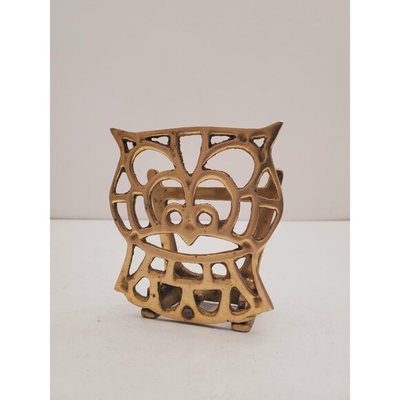 vintage brass owl napkin holder or letter/mail holder - Picture 7 of 10
